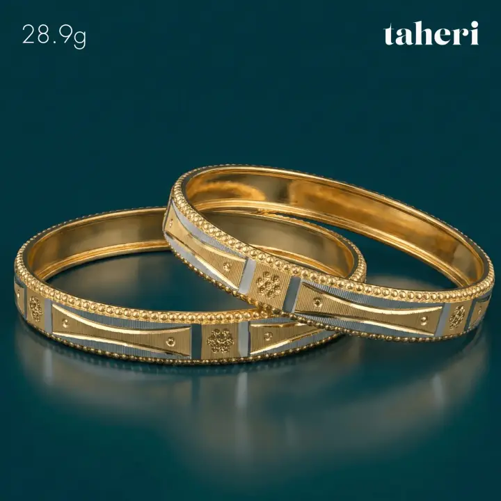 Two-Tone Bangles & Kara design 108 by TAHERI