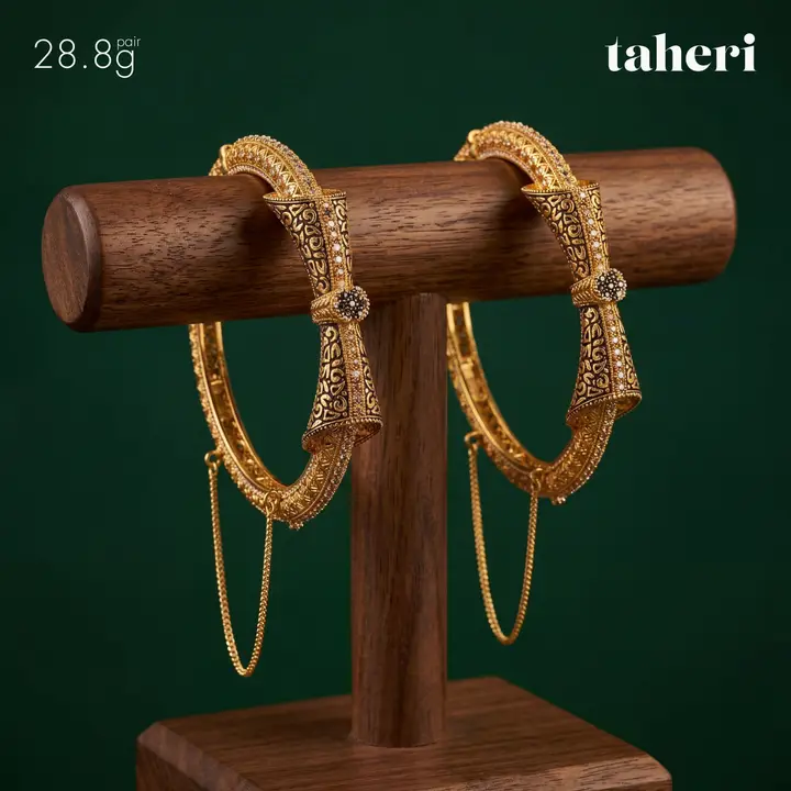 Yellow Gold Bangles & Kara design 113 by TAHERI