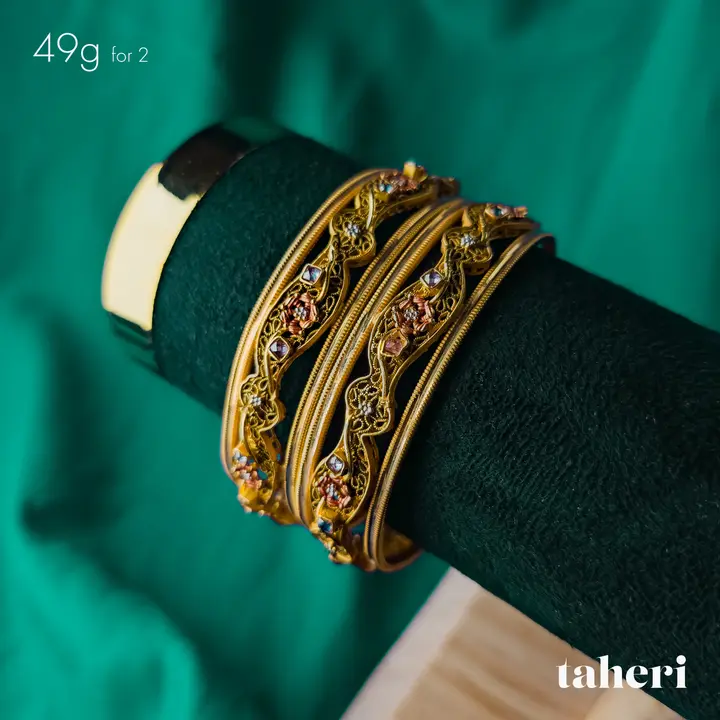 Two-Tone Bangles & Kara design 119 by TAHERI