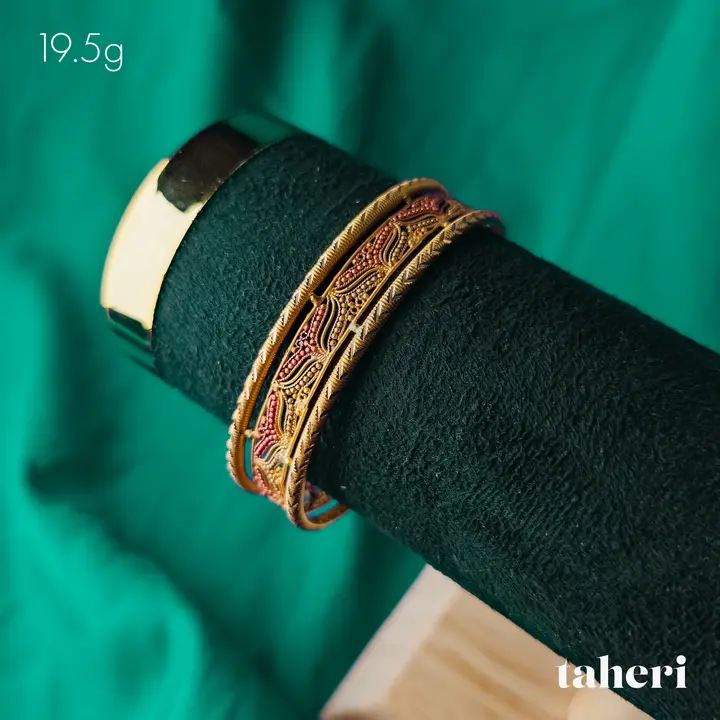 Yellow Gold Bangles & Kara design 120 by TAHERI