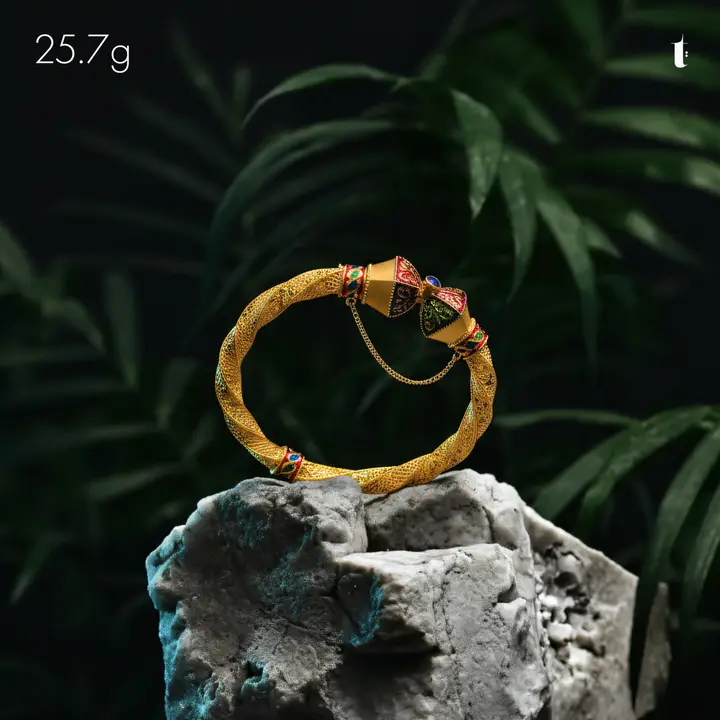 Yellow Gold Bangles & Kara design 123 by TAHERI