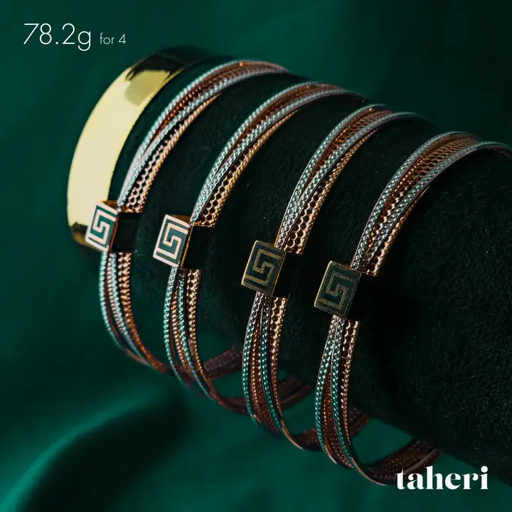 Two-Tone Bangles & Kara design 128 by TAHERI