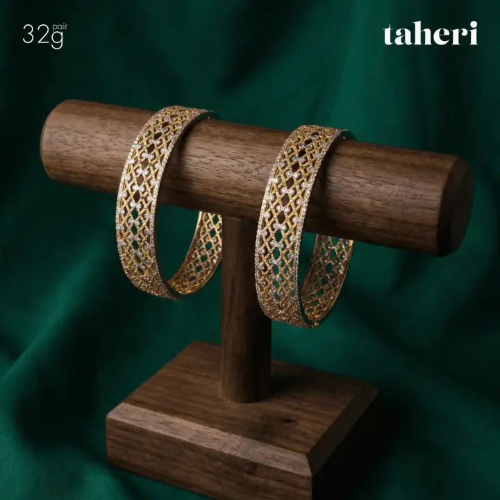 Yellow Gold Bangles & Kara design 135 by TAHERI