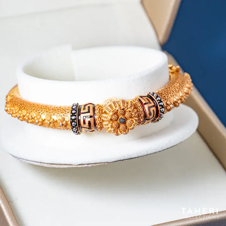 Yellow Gold Bangles & Kara design 193 by TAHERI