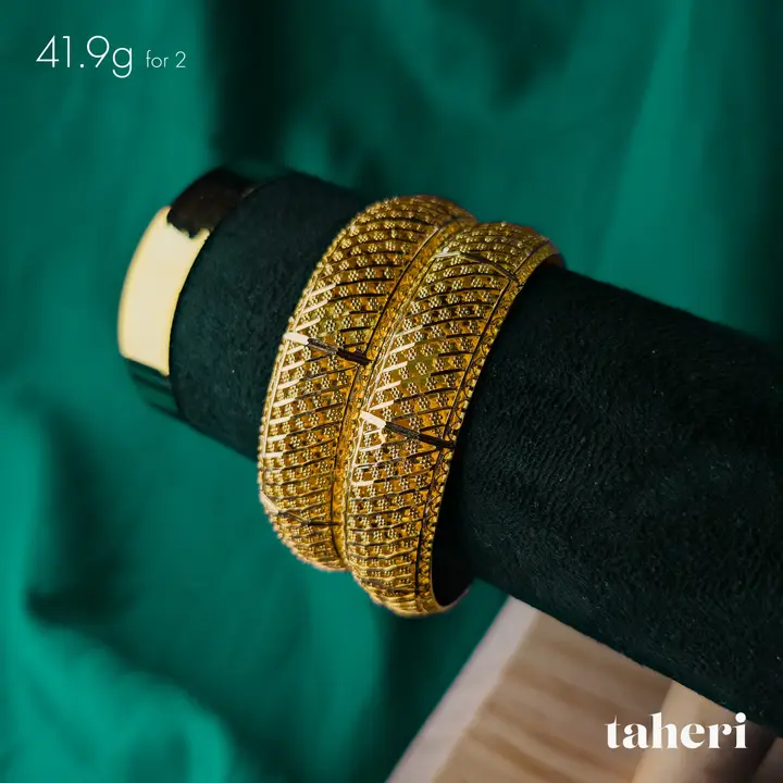 Yellow Gold Bangles & Kara design 199 by TAHERI