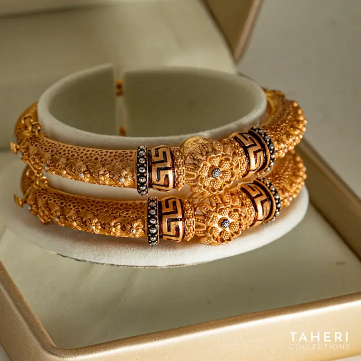 Yellow Gold Bangles & Kara design 203 by TAHERI