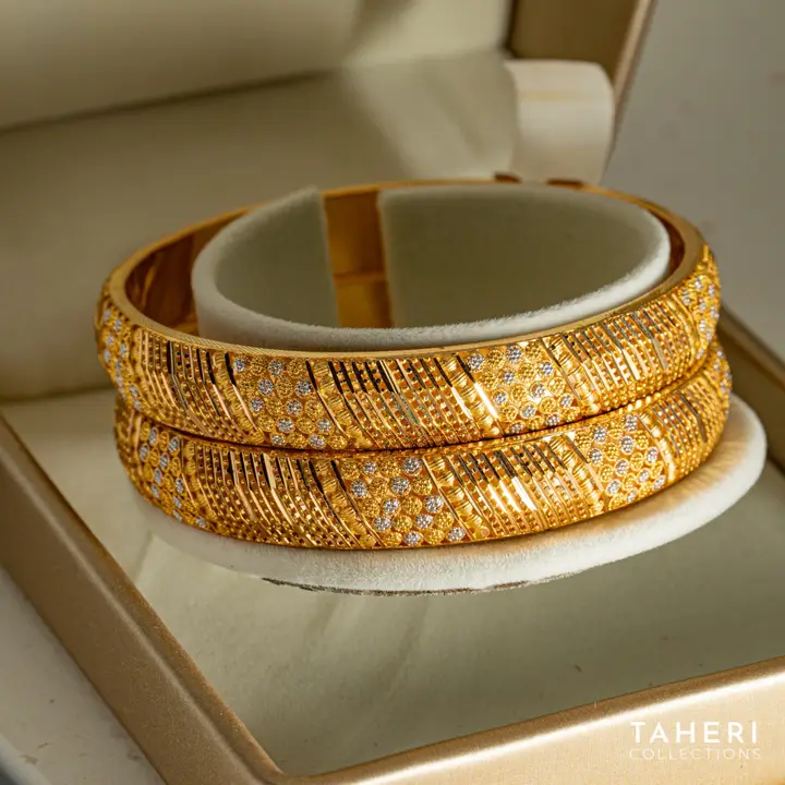 Yellow Gold Bangles & Kara design 204 by TAHERI
