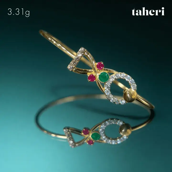 Yellow Gold Bangles & Kara design 209 by TAHERI