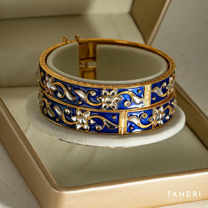 Yellow Gold Stone Bangle with Cubic Zirconia design 68 by TAHERI