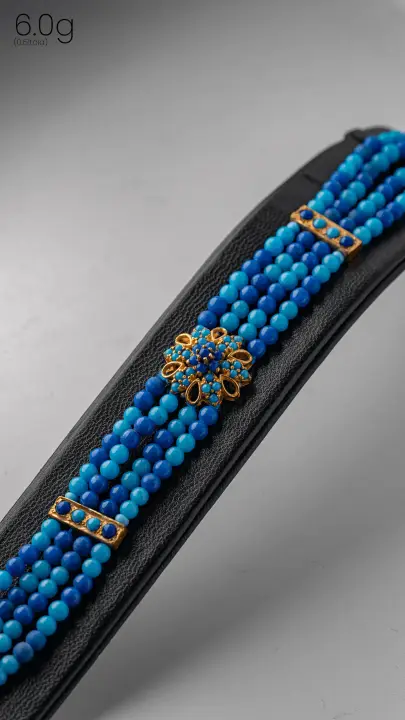 Yellow Gold String Bracelet with Colored Stones design 11 by TAHERI