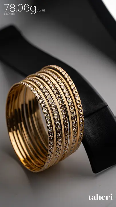Yellow Gold Bangles & Kara design 213 by TAHERI