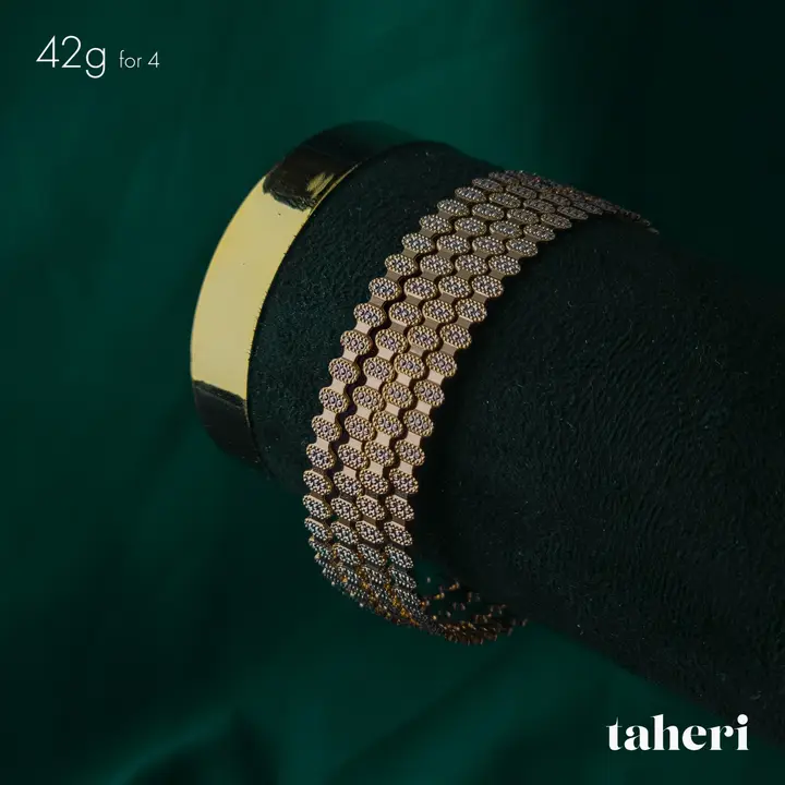 Yellow Gold Bangles & Kara design 216 by TAHERI