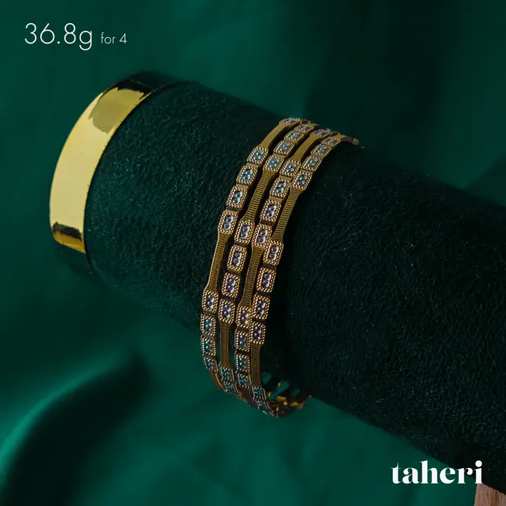 Yellow Gold Bangles & Kara design 217 by TAHERI