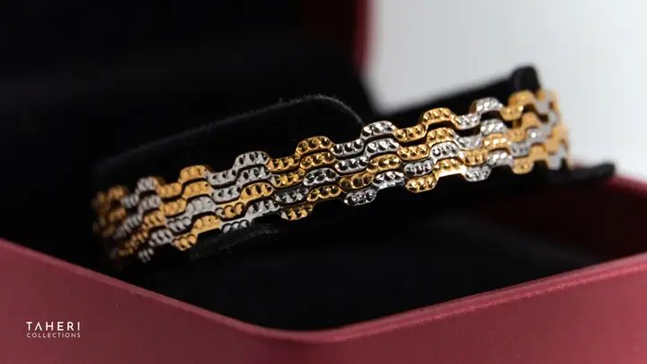 Two-Tone Bangles & Kara design 229 by TAHERI