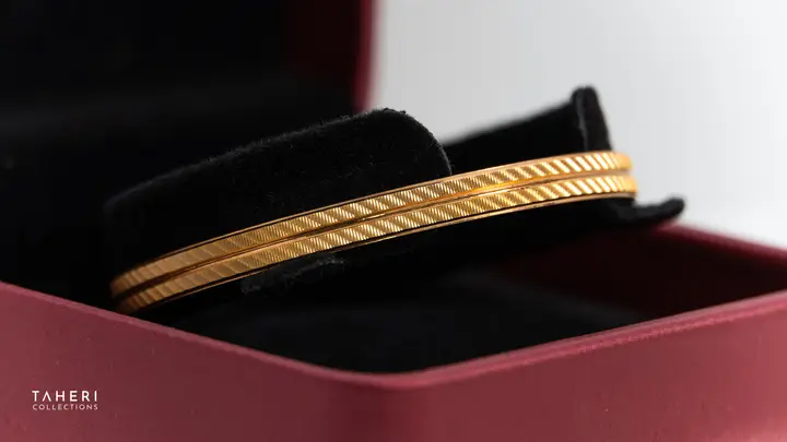 Yellow Gold Bangles & Kara design 232 by TAHERI