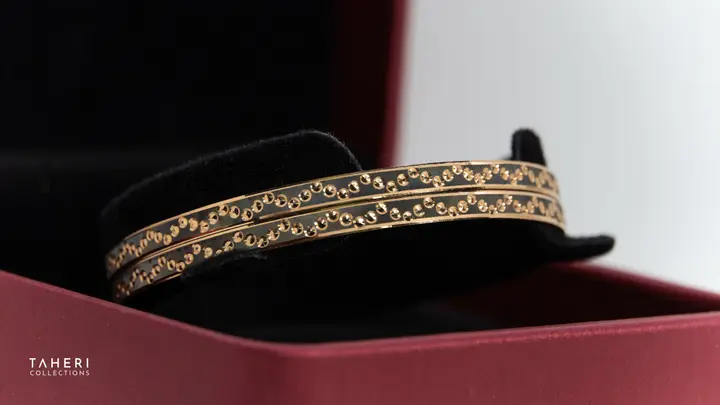 Yellow Gold Bangles & Kara design 233 by TAHERI