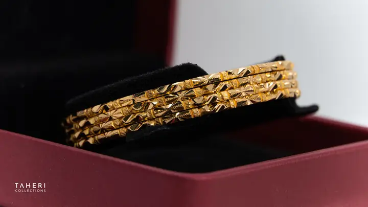 Yellow Gold Bangles & Kara design 235 by TAHERI