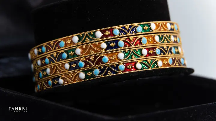 Yellow Gold Bangles & Kara design 262 by TAHERI